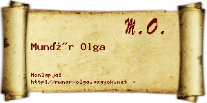 Munár Olga névjegykártya